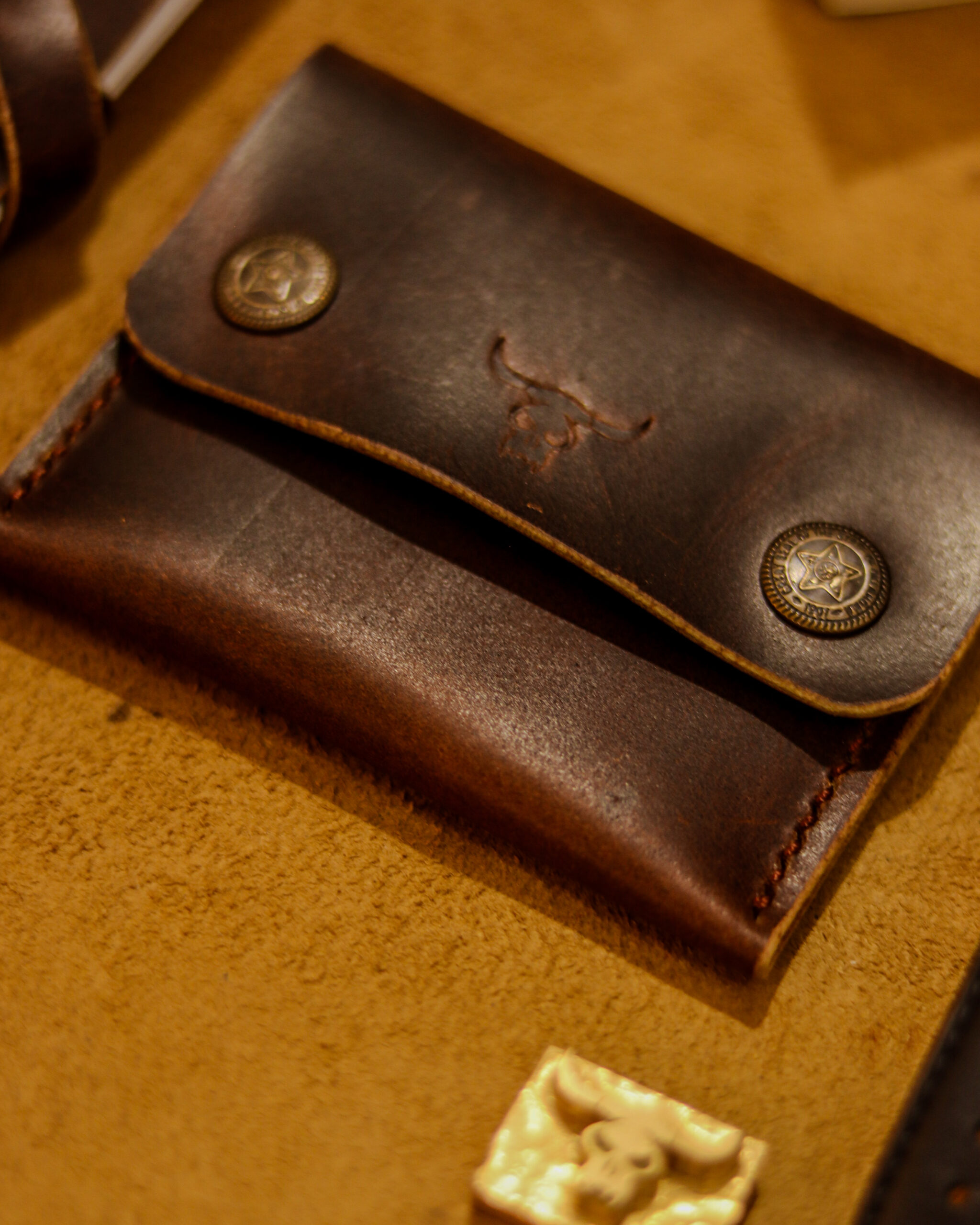 Dead Sea Brown Leather Card Wallet